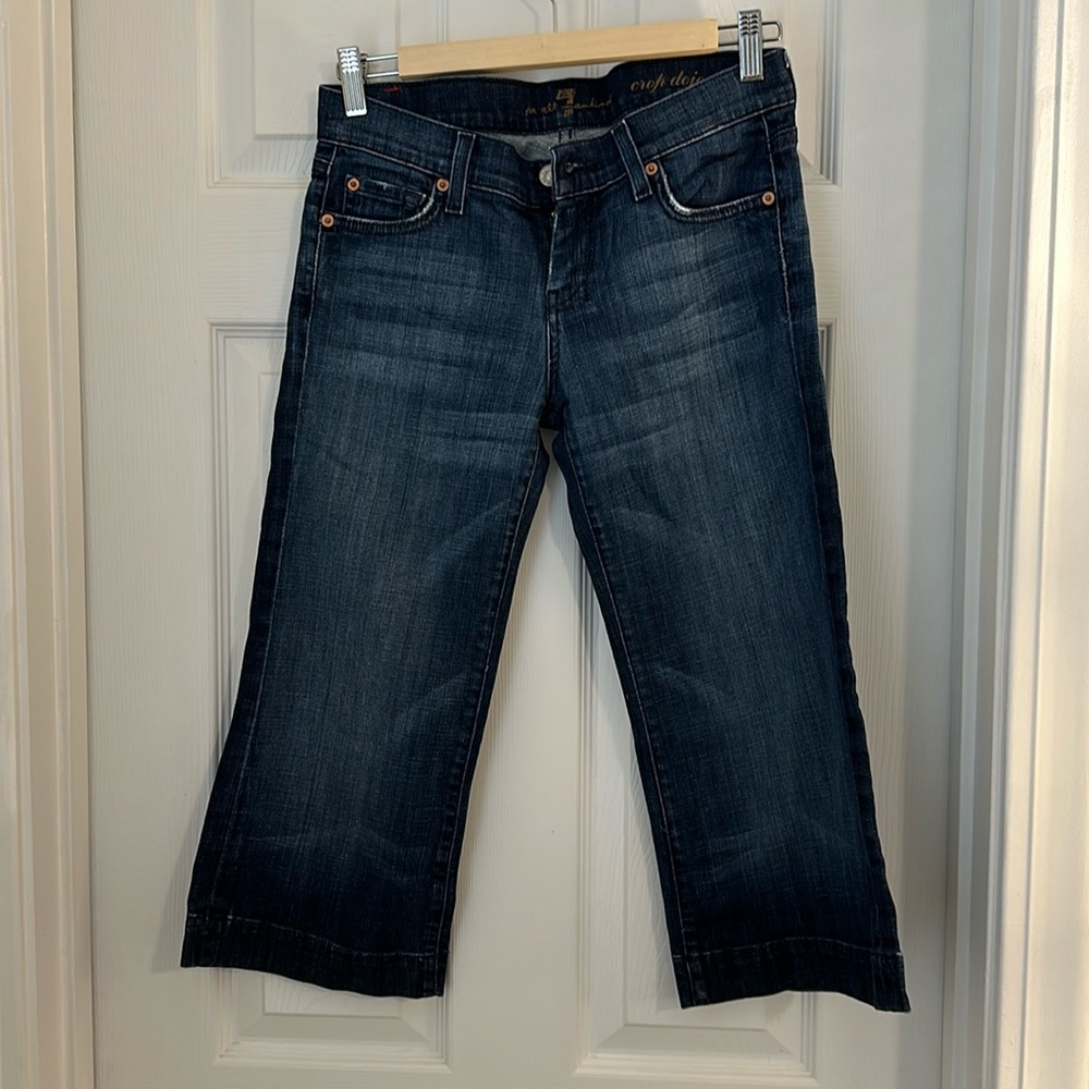 7 for all mankind crop dojo jeans, size 26